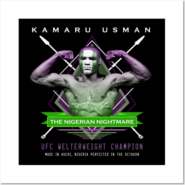 Kamaru Usman The Nigerian Nightmare Wall Art by SavageRootsMMA